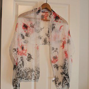Vintage Hanmei Italia Sheer Floral Scarf